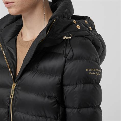 burberry down filled leather trim jacket|Burberry down jacket women's.